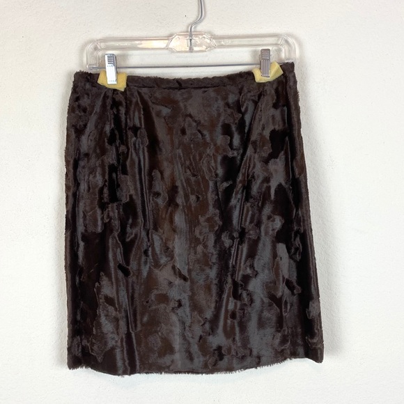 New Frontier Brown Fuzzy Mini Skirt - Picture 1 of 6